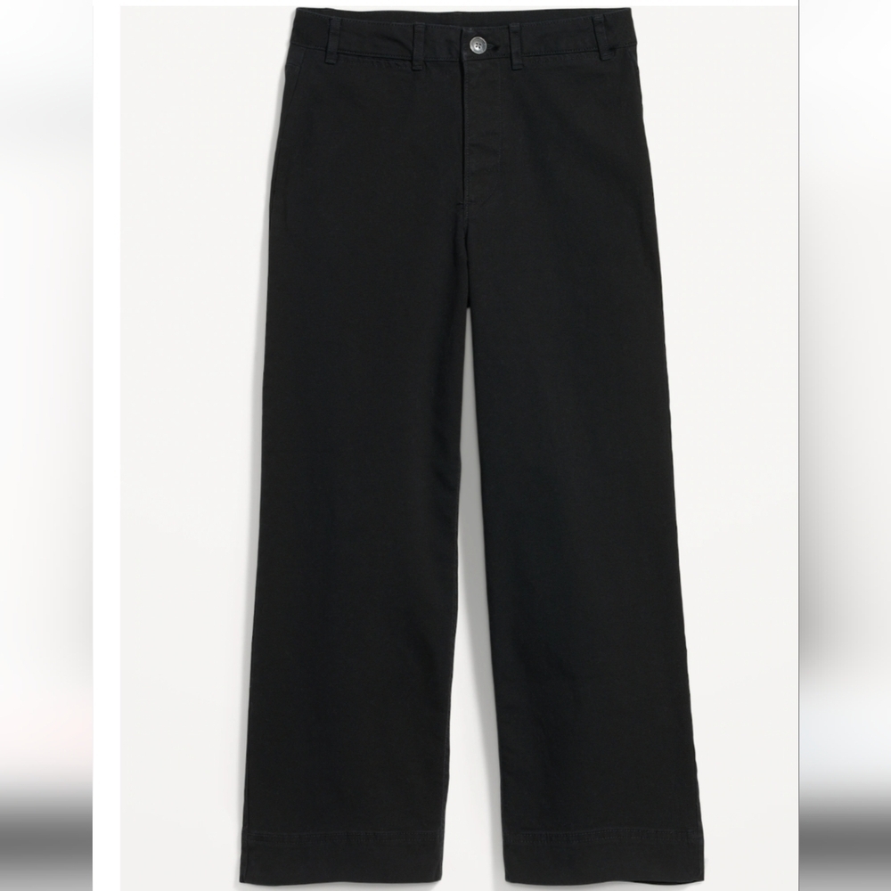 22 • Old Navy •High-Waisted Wide-Leg Cropped Chino Pants 813 - Picture 3 of 4